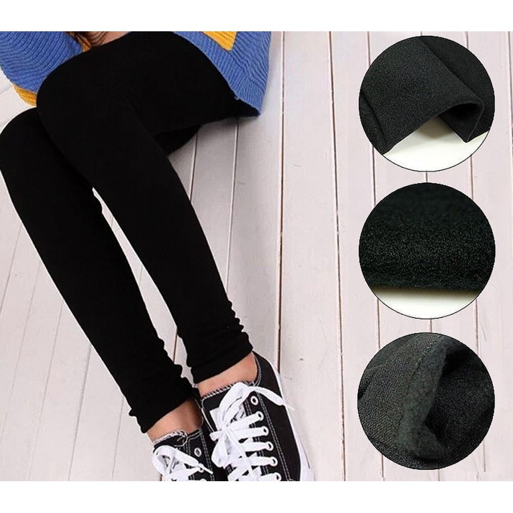 Set 5 leggings donna effetto termico felpato ass. 3 neri 2 blu NEPTUNE collant