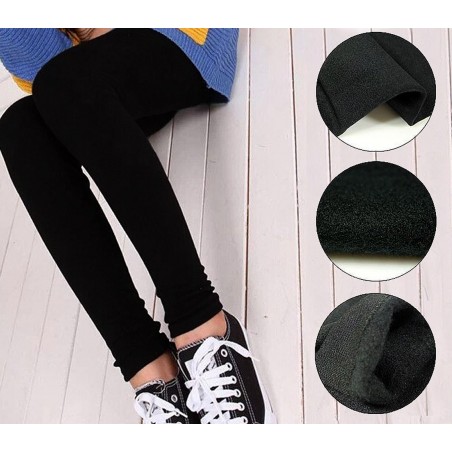 Set 5 leggings donna effetto termico felpato ass. 3 neri 2 blu NEPTUNE collant