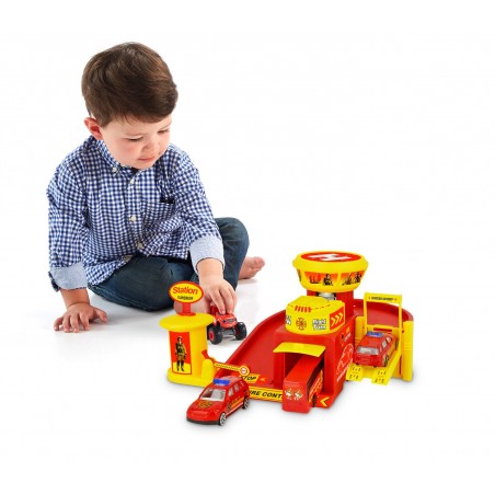 103623 Playset stazione dei pompieri garage 3 auto con accessori e adesivi
