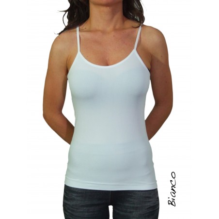 Canotta canottiera slim fit  maglia donna bretelle slim elastica