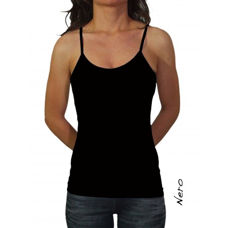 Canotta canottiera slim fit  maglia donna bretelle slim elastica