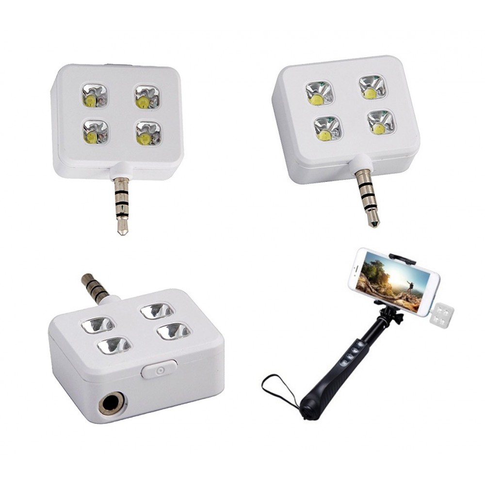 221791 Mini flash 4 led per selfie compatibile con dispositivi Samsung e Apple