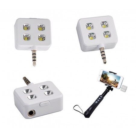 221791 Mini flash 4 led per selfie compatibile con dispositivi Samsung e Apple