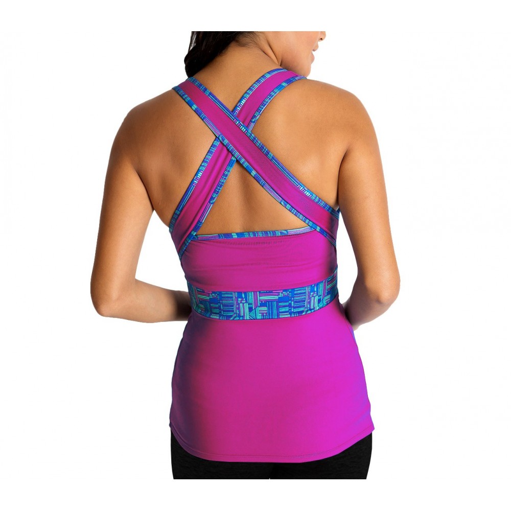 BU1019 Canotta sportiva donna elasticizzata mod. Motivational fascia contenitiva