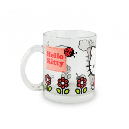 HK7733 Set da colazione Hello Kitty con scodella tazza e piattino in vetro