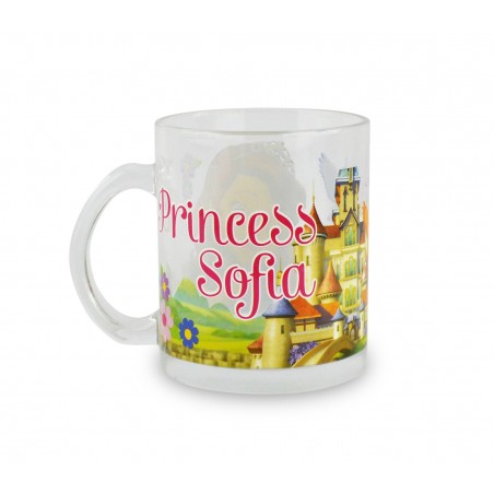 WD8543 Set da colazione Principessa Sofia con scodella tazza e piattino in vetro
