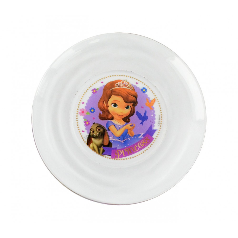 WD8543 Set da colazione Principessa Sofia con scodella tazza e piattino in vetro