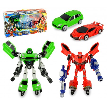 377496 Power robot trasformabili in automobile due modelli con armi