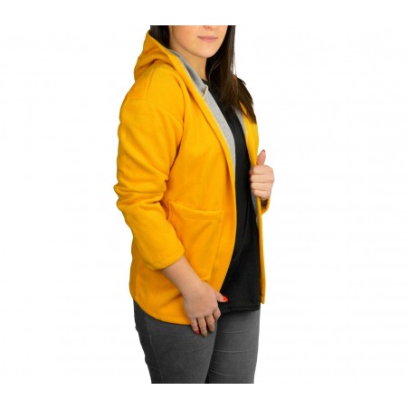 3513 Cappottino da donna in pile con cappuccio mod. Alyson in 2 colori