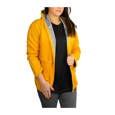 3513 Cappottino da donna in pile con cappuccio mod. Alyson in 2 colori