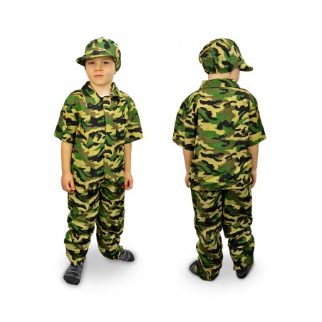 619397 Costume di carnevale Militare da Bambino da 3 a 12 anni