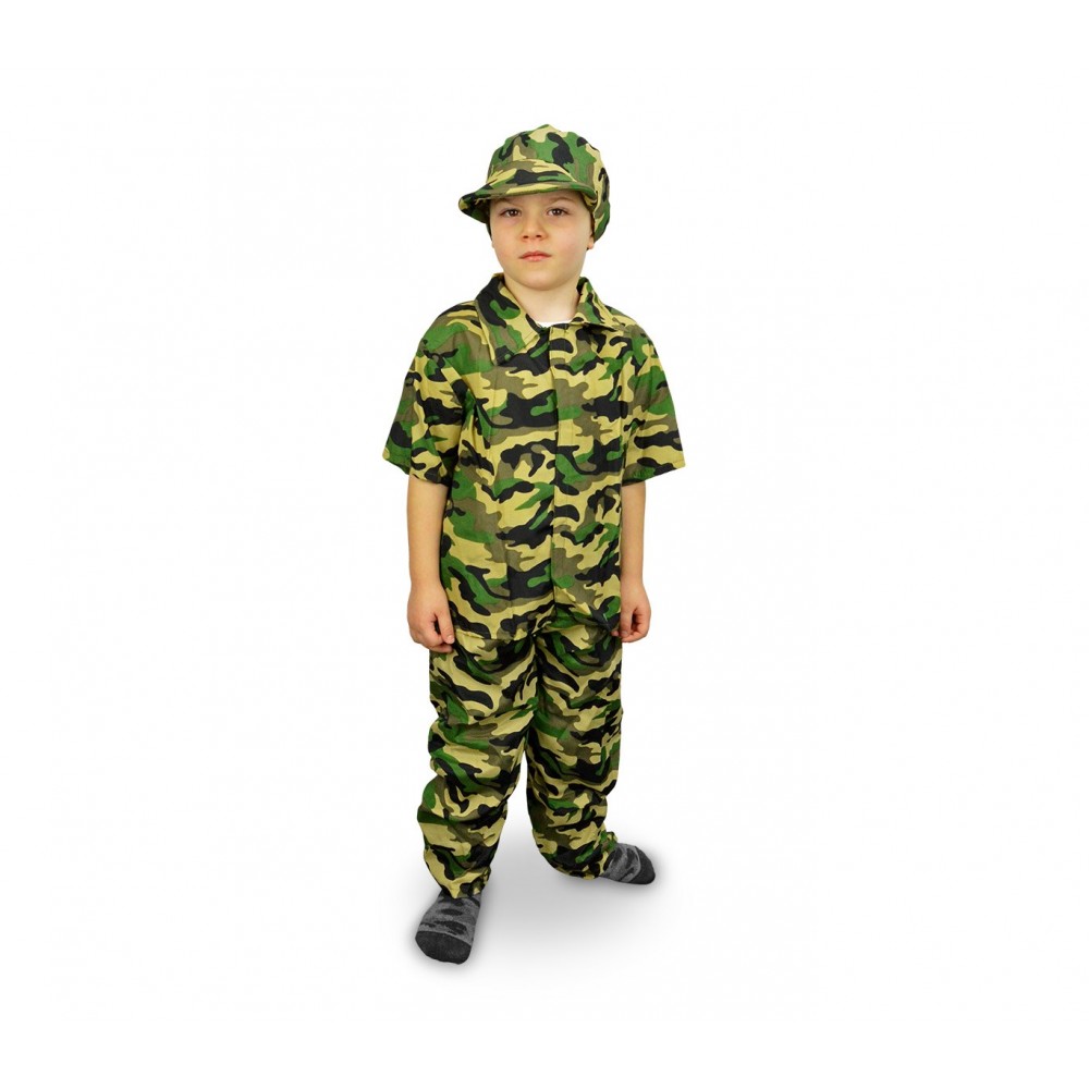 619397 Costume di carnevale Militare da Bambino da 3 a 12 anni
