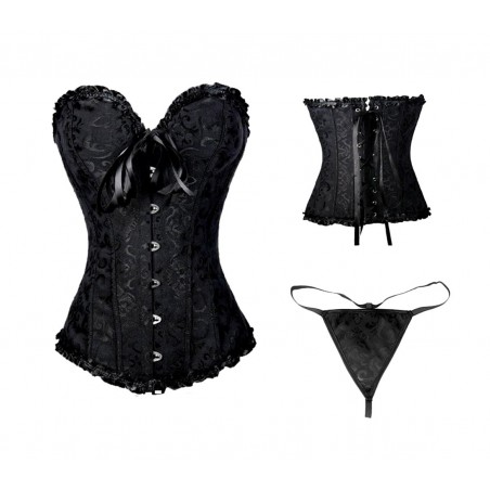 Corsetto con tanga lingerie sexy bustino corpetto completo completino
