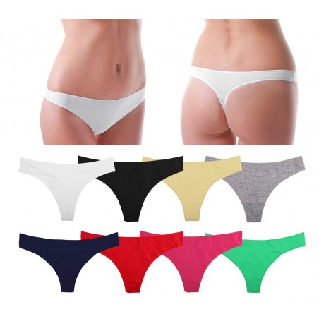 F6128 Pack da 12 slip cotone mod. Scarlett perizoma intimo donna varie taglie