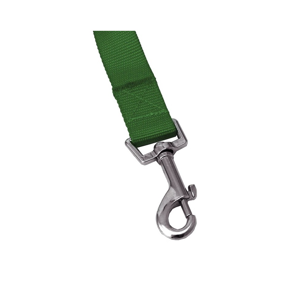 054253 Guinzaglio corto per cani in nylon 120 cm verde militare con moschettone