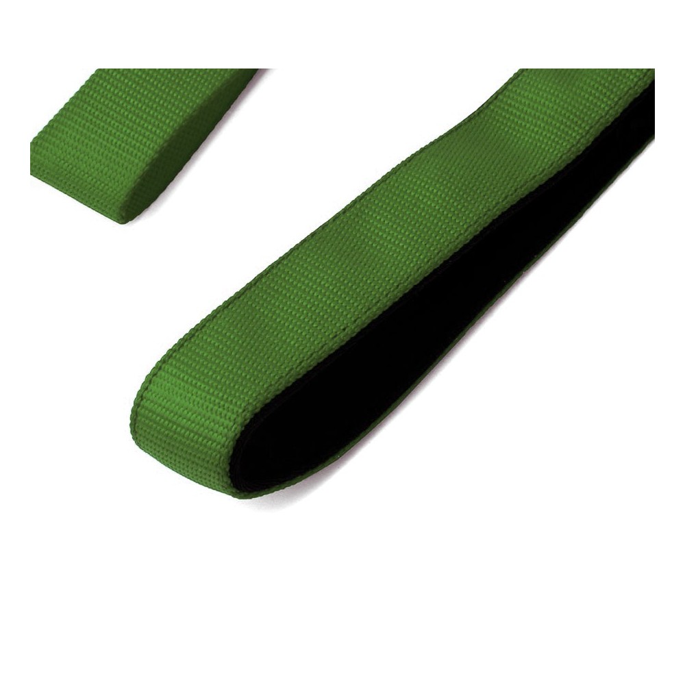 054253 Guinzaglio corto per cani in nylon 120 cm verde militare con moschettone