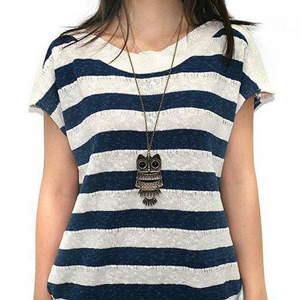 Collana 75 cm lunga vintage ciondolo charm gufo...