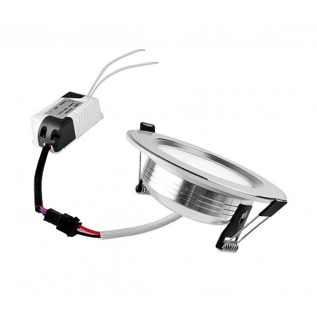 685631 Faretto led tondo ad incasso 9 Watt luce fredda cromato con vetro opaco