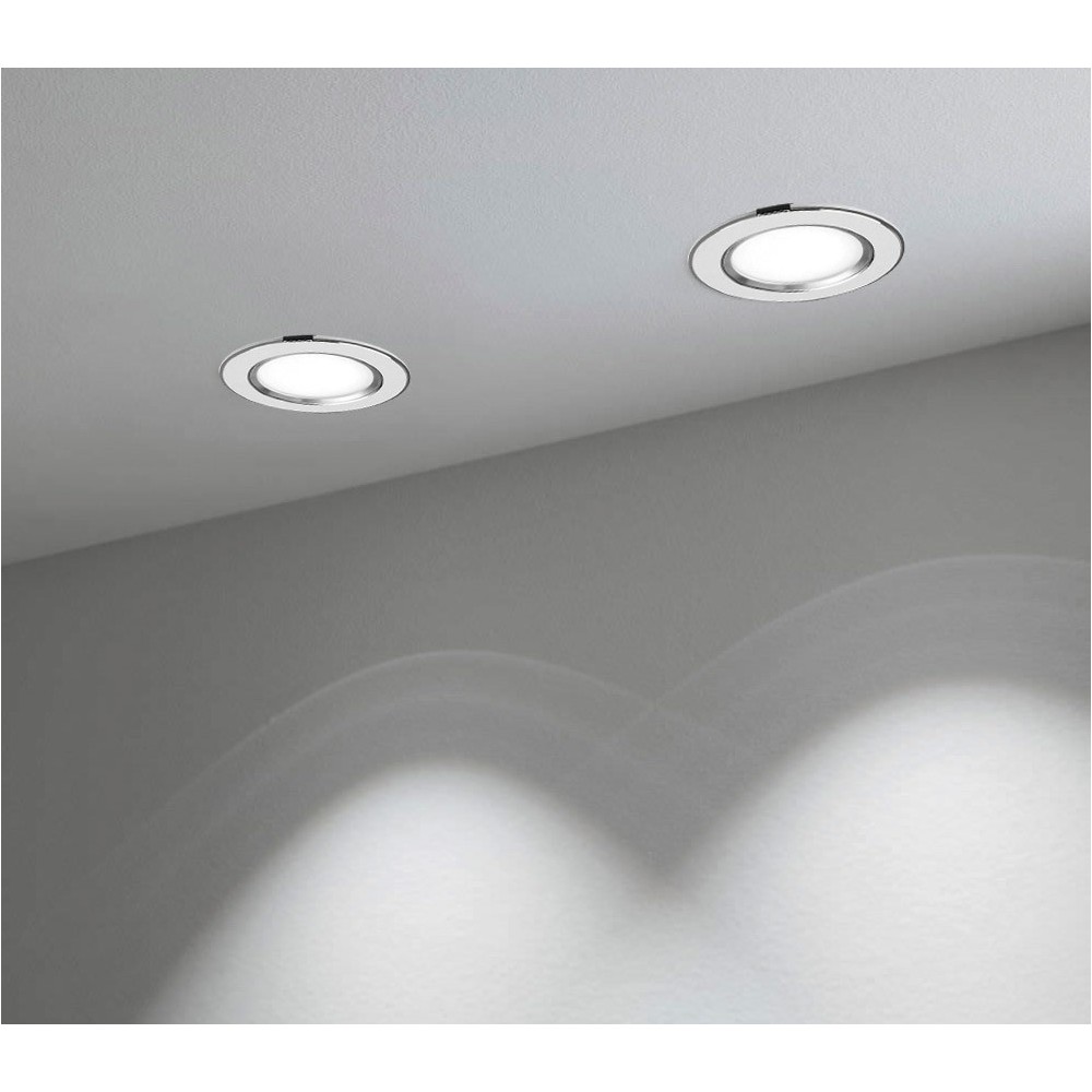 685631 Faretto led tondo ad incasso 9 Watt luce fredda cromato con vetro opaco