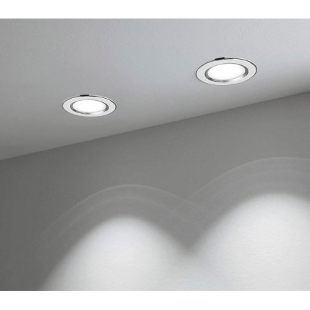 685631 Faretto led tondo ad incasso 9 Watt luce fredda cromato con vetro opaco