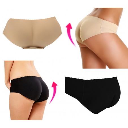 Culotte imbottita in microfibra con effetto push-up dei glutei senza cuciture