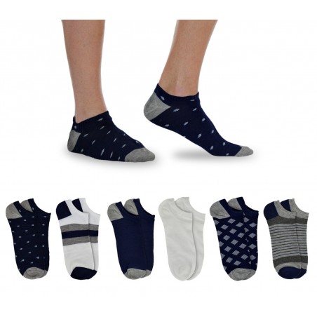 Pack da 12 fantasmini da uomo in cotone mod. GEOMETRIC tg unica 40/46