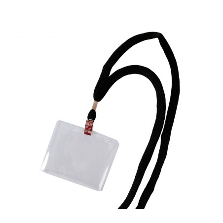 449854 Set da 4 porta badge con laccetto e pinza 90 x 60 mm