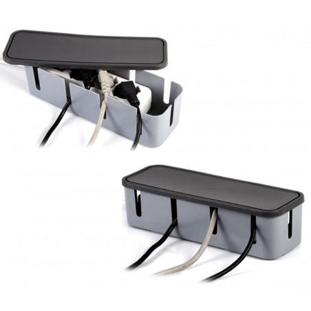 703422 Box raccogli cavi da scrivania in plastica rigida 27 x 7.5 x 7.5cm