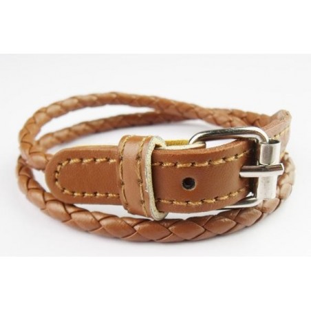 Bracciale MWS AHEAD mod. Spirit cuoio intrecciato unisex braccialetto