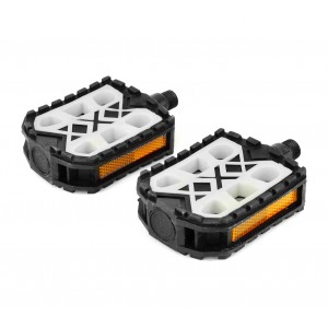 300064 Coppia di pedali FLAT di ricambio per bicicletta perno ø 14.2 mm neri 2