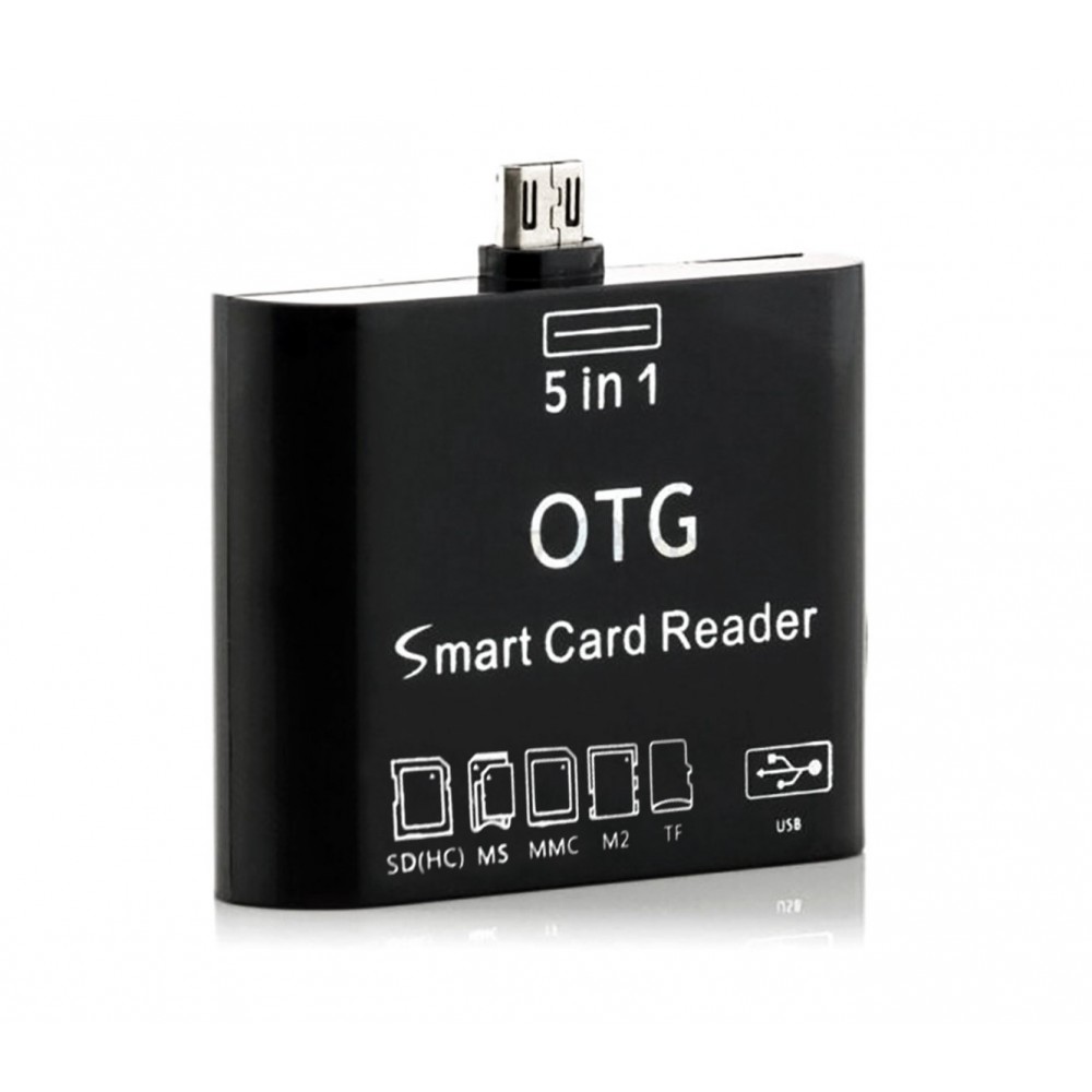 Lettore 5 in 1 memory card e usb con connettore micro usb per smartphone