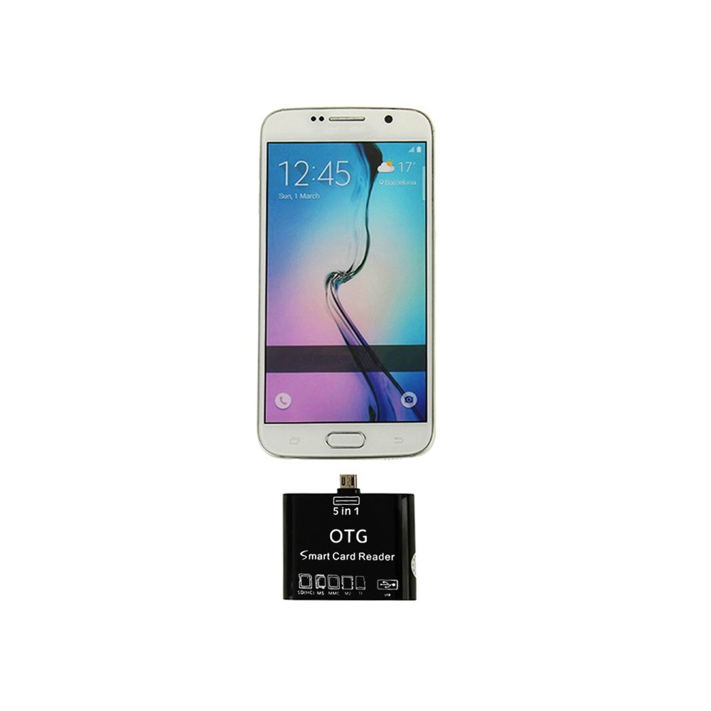 Lettore 5 in 1 memory card e usb con connettore micro usb per smartphone