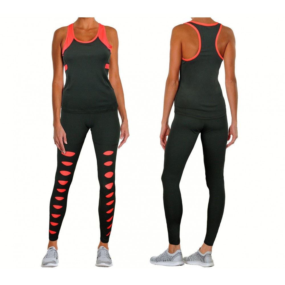 Completo sportivo da donna SCRATCH con canotta e leggings lungo