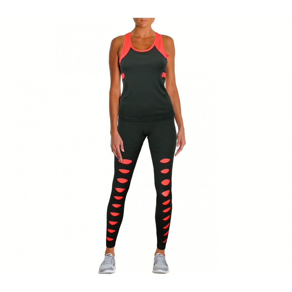 Completo sportivo da donna SCRATCH con canotta e leggings lungo alla caviglia