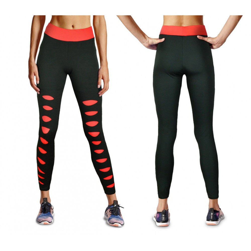 Leggins aderenti fucsia, alla caviglia, top con fantasia a Leggins aderenti fucsia, alla caviglia, top con fantasia a