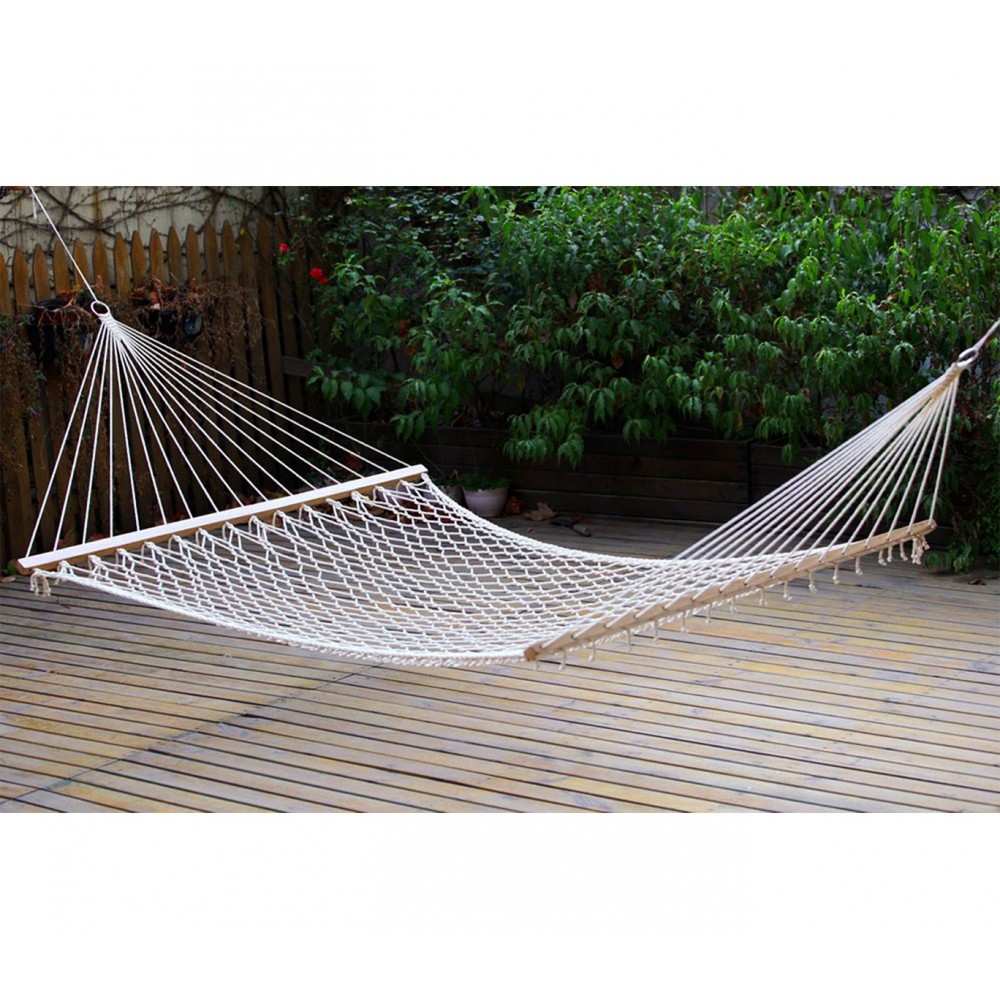 Amaca da giardino 276853 in tessuto intrecciato 200 x 80 cm colore panna