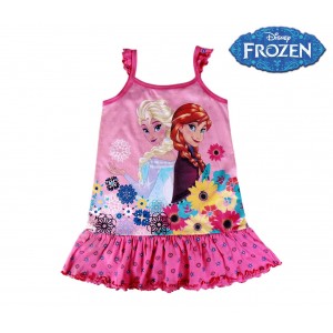 Image of Vestito per bambina in cotone FROZEN con Elsa ed Anna 2200001968 da 3 a 7 anni 7106895771612