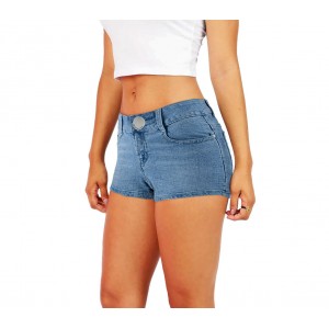 Image of Shorts corto da donna in jeans FORBIDDEN ZONE pantaloncino aderente 7106893619459