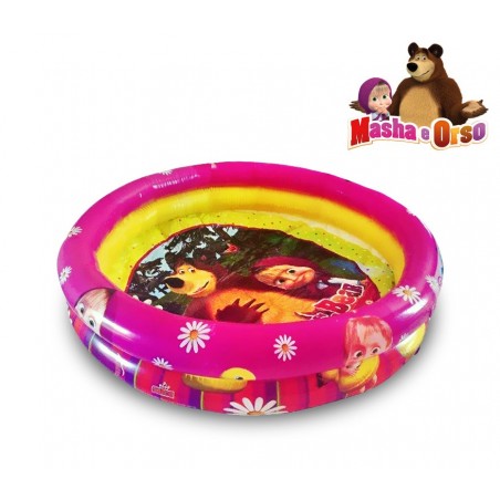 Piscina gonfiabile per bambini MASHA E ORSO due anelli diametro 90cm