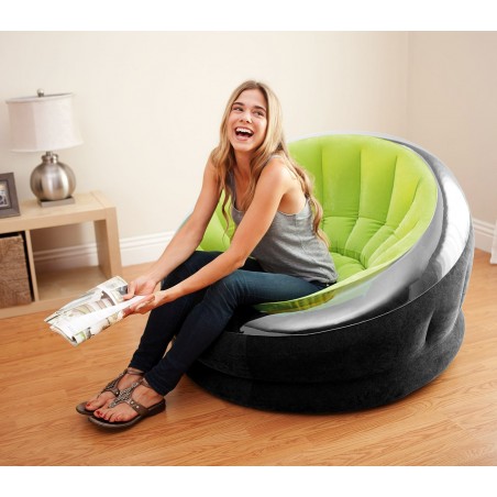 68582 Poltrona relax gonfiabile Intex in tessuto impermeabile 112 x 109 x 69 cm