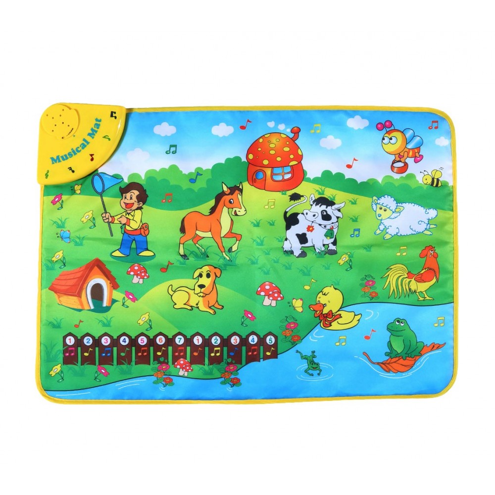 121775 Tappeto musicale gioco interattivo BABY FARM con melodie e suoni 75X50cm