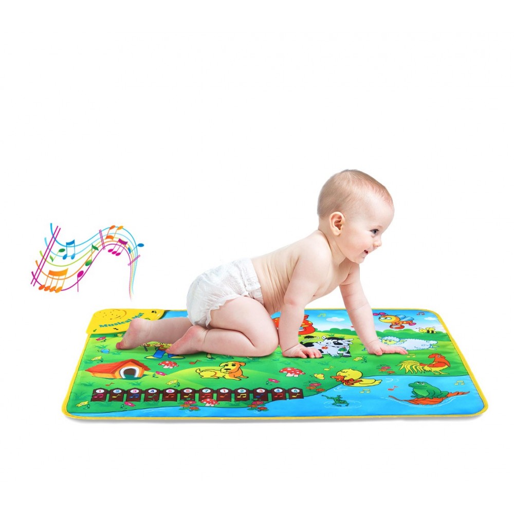 121775 Tappeto musicale gioco interattivo BABY FARM con melodie e suoni 75X50cm