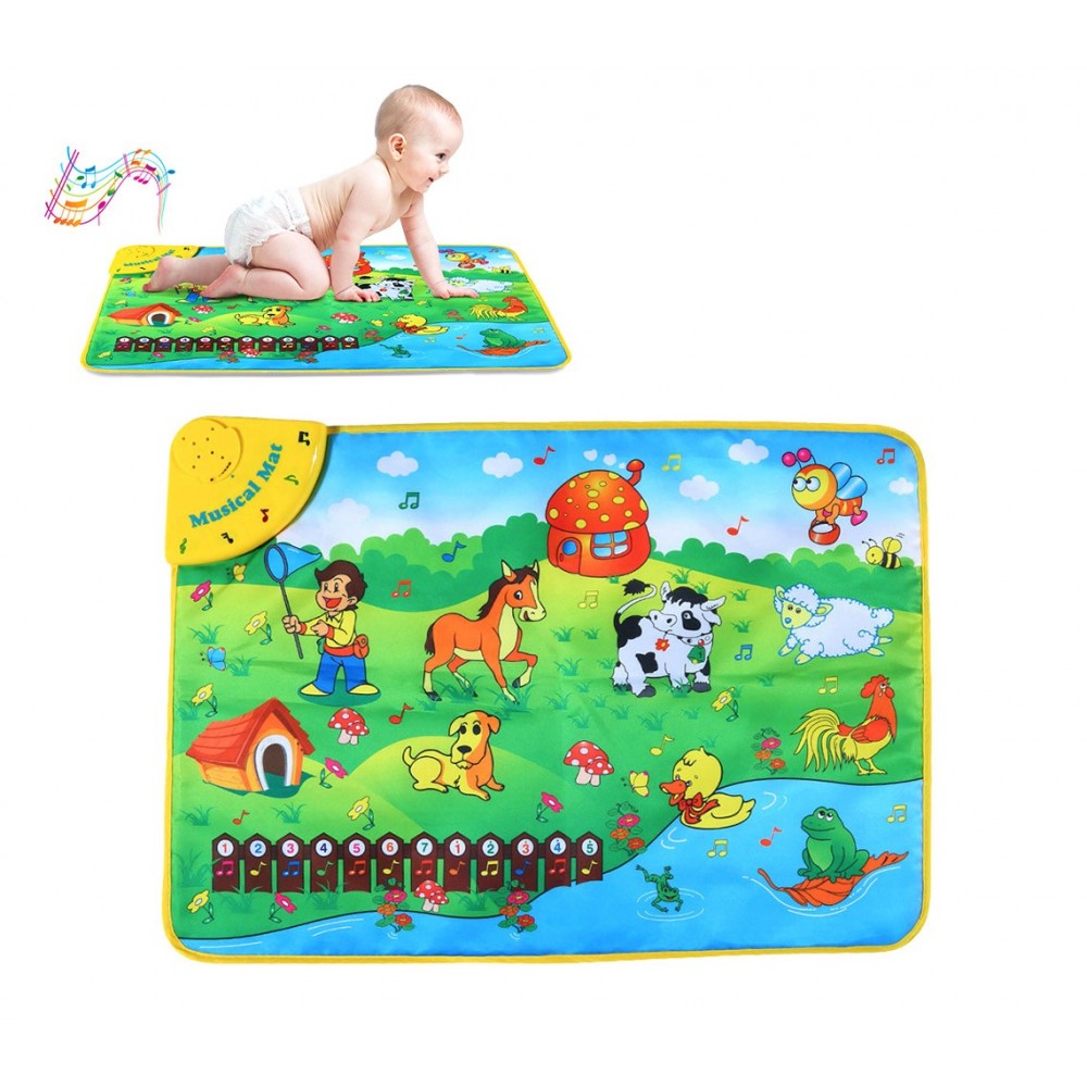 121775 Tappeto musicale gioco interattivo BABY FARM con melodie e suoni 75X50cm