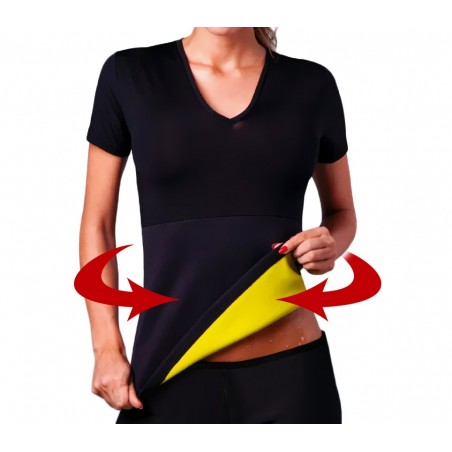  T-shirt sauna fitness effetto snellente braccia e addome unisex 