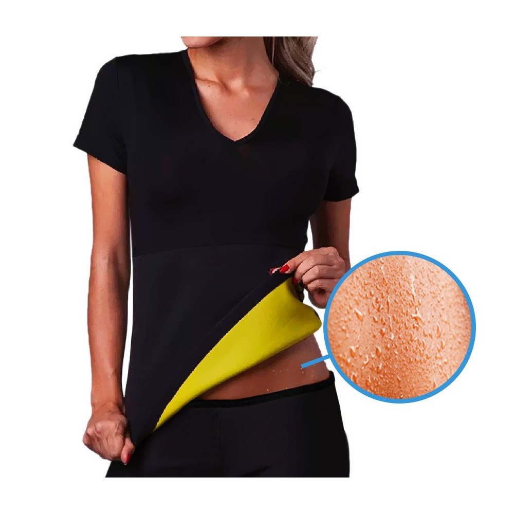  T-shirt sauna fitness effetto snellente braccia e addome unisex 