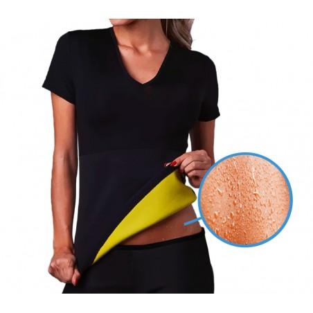  T-shirt sauna fitness effetto snellente braccia e addome unisex 