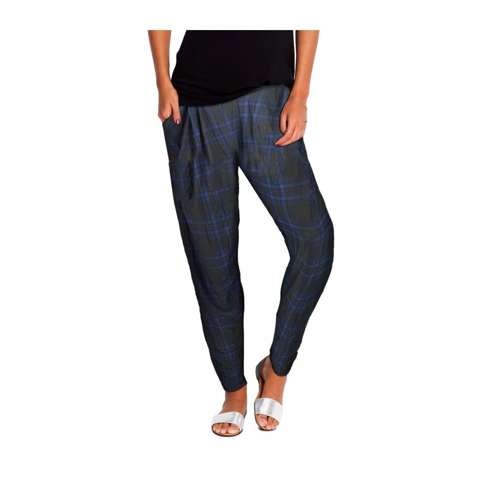 TG08-13 Pack da 3 pantaloni da donna mod. STYLE tessuto morbido fantasia scacchi