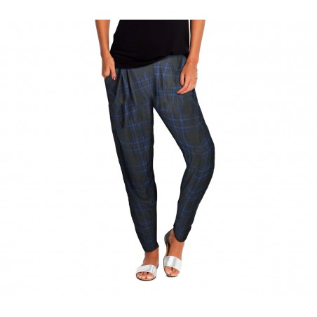 TG08-13 Pack da 3 pantaloni da donna mod. STYLE tessuto morbido fantasia scacchi