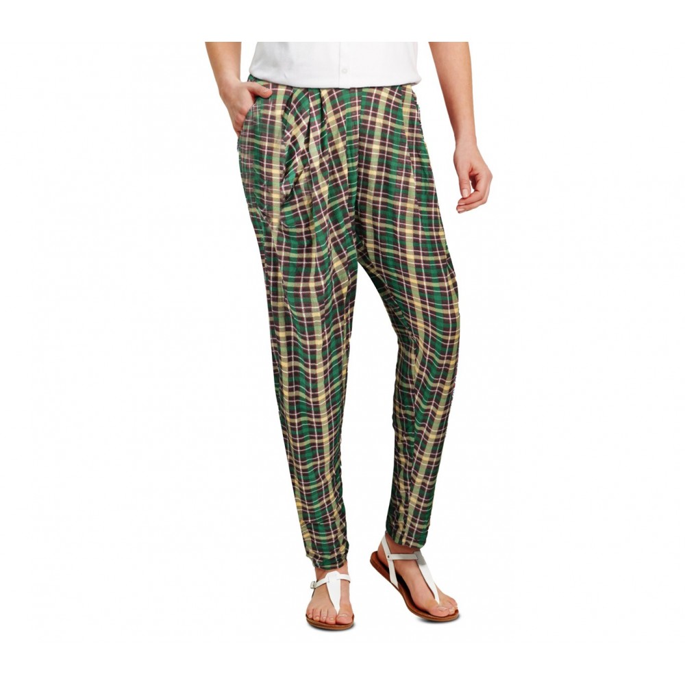 TG08-13 Pack da 3 pantaloni da donna mod. STYLE tessuto morbido fantasia scacchi