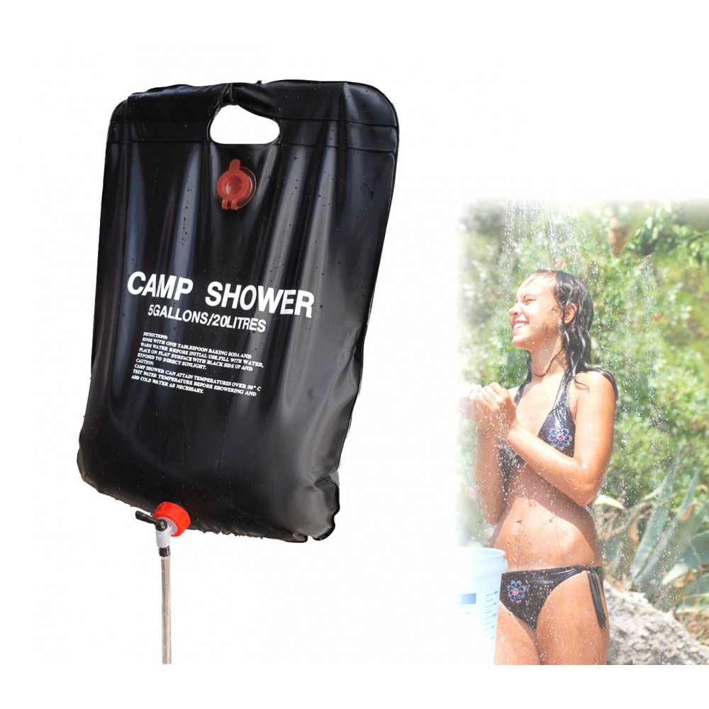 80172 Doccia solare da campeggio capacità 20litri corda per il fissaggio inclusa